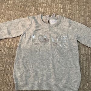 Girls 3T love sweater nwot